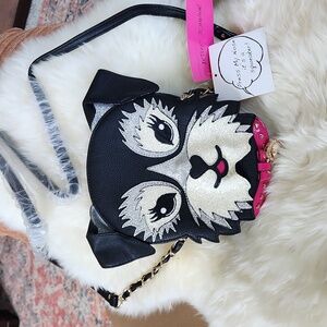 🎉HOST PICK🎉Adorable NWT Betsey Johnson Fritzy Dog Black Crossbody Bag 🩷🐾🐕🖤
